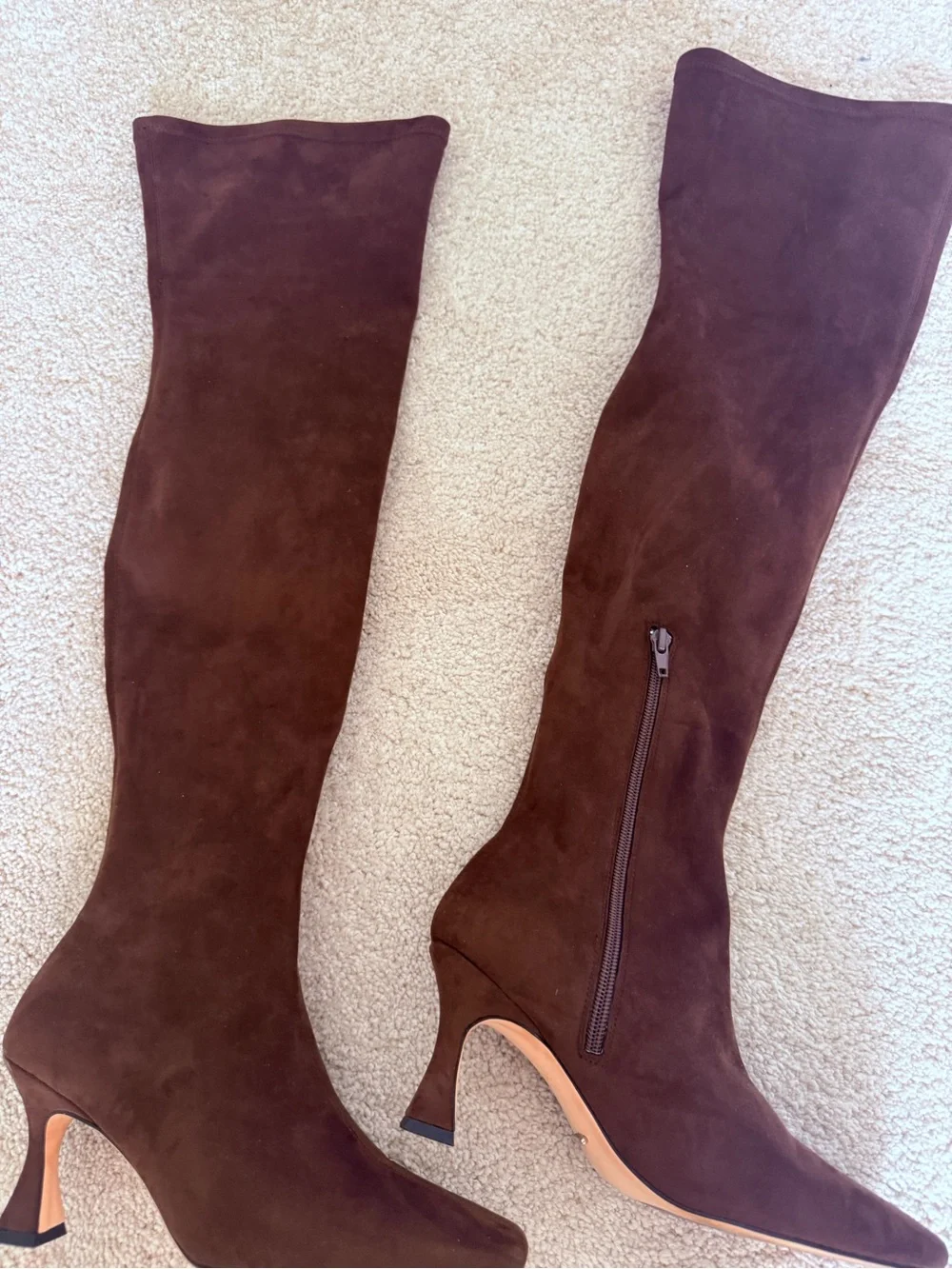 Tony Bianco Boots Fancy Over The Knee Stretch Suede in Chocolate Brown